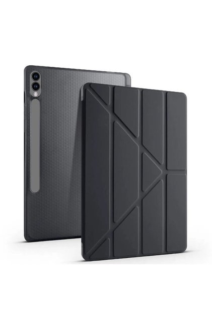 Samsung Galaxy Tab S9 FE Plus / S10 Plus 12.4 Uyumlu Kılıf Kalem Bölmeli Silikon Akıllı Uyku Modlu