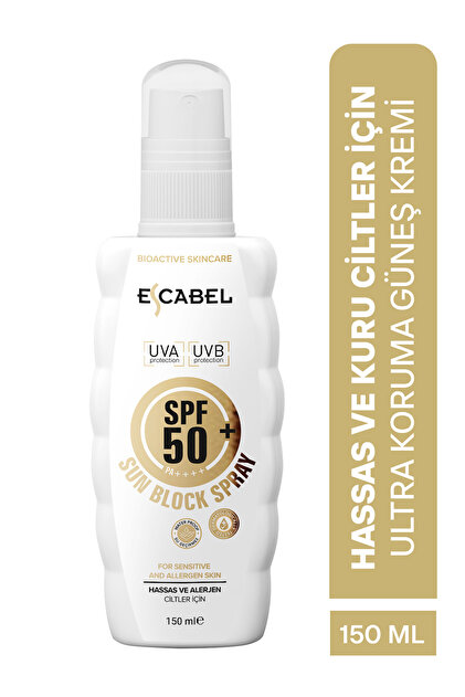 ESCABEL SPF+50 SUN BLOCK SPRAY HASSAS VE ALERJEN CİLTLER İÇİN 150ML