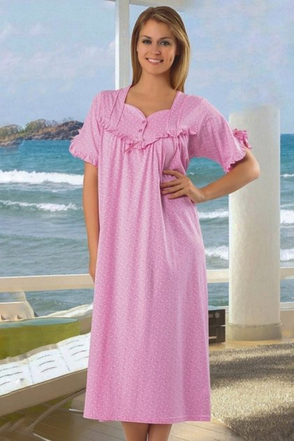 Short Sleeve Cotton Combed Mother Nightgown