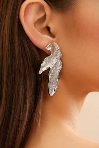 Palm Leaves Silver Earrings