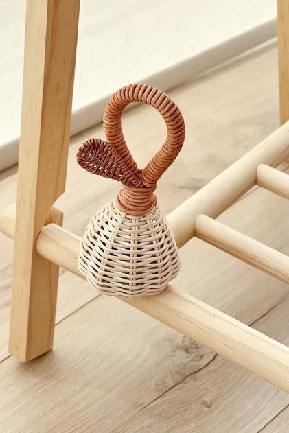 Baby Rattan Bamboo Rattle / Maracas Baby Gift, Healthy Toy, Baby Room Decor