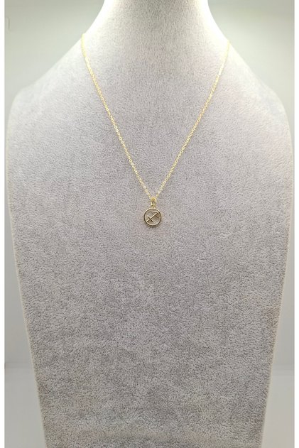 Gold Color Sagittarius Model Necklace
