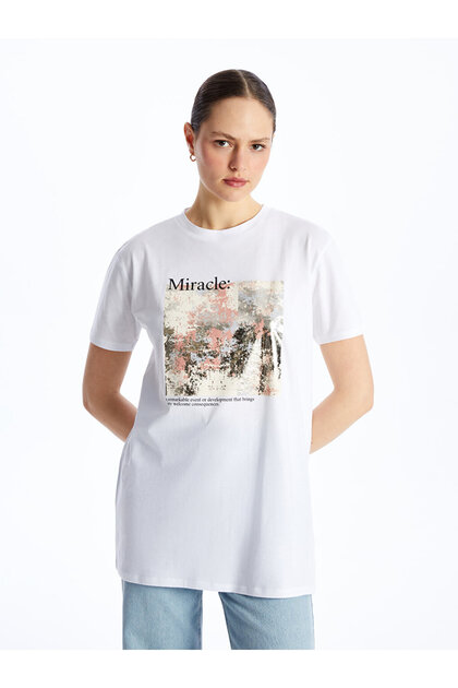 Lcw Modest Crew Neck Printed Short Sleeve Women's Tunic (S4)
