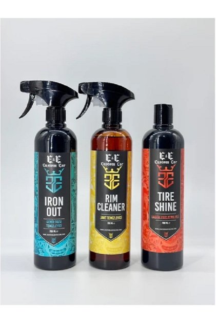 E&E Custom Car Demir Tozu Temizleyici 700 Ml, Jant Temizleyici 700 Ml, Lastik Parlatma Jeli 700 ml