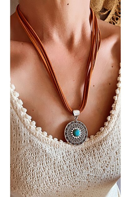 Suede Design Blue Magic Necklace