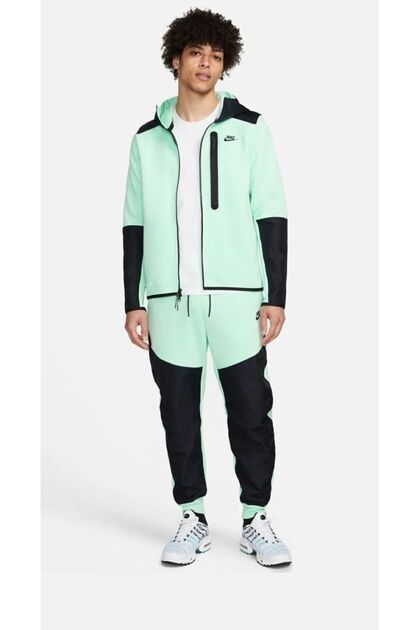 green white tech fleece