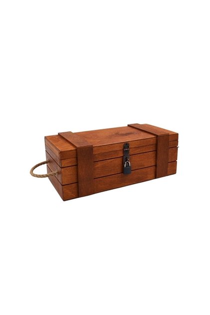 Ahşap Dekoratif Kilitli Büyük Kutu 34cm X 16cm Yükseklik 12cm Asma Kilit Ile Birlikte