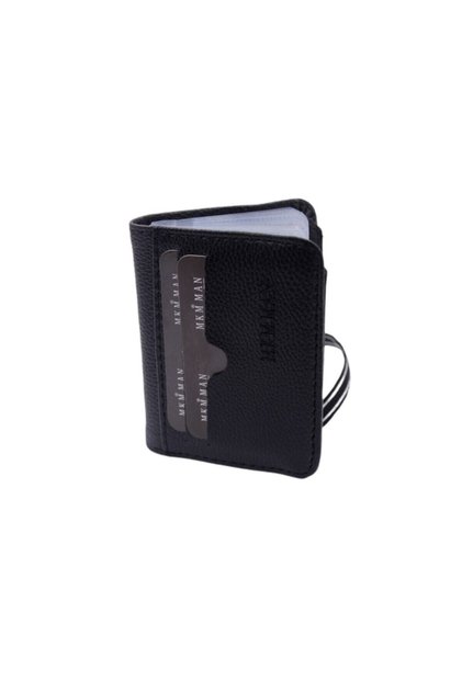 Mkm Faux Leather Wallet with Transparent Card Holder and Rubber Lock