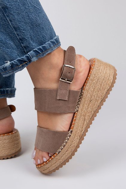 Liliana Hakiki Deri Kadın Vizon Espadril Sandalet