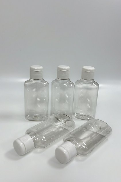 5-Piece Transparent 100ml Plastic Fliptop Lid Bottle Travel Set Empty Bottle