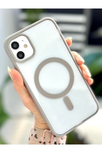 Iphone 11 (12 Görünümlü) Uyumlu MAGSAFE Özellikli Darbe Önleyici Şeffaf Silikon Kılıf