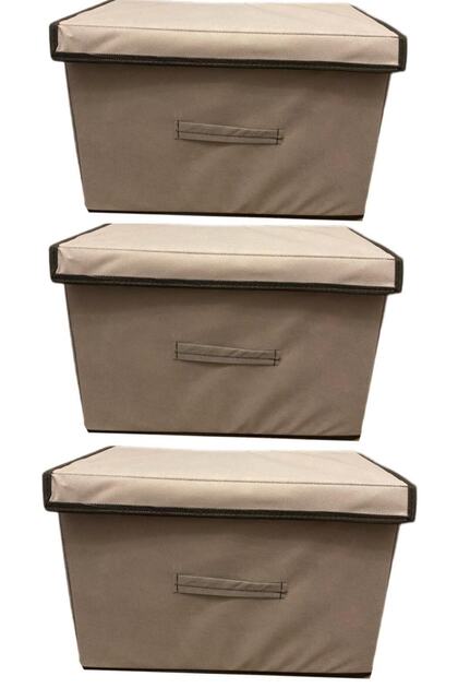 3 Boxes, Multi-Purpose Box, Fabric Box, Organizer with Lid