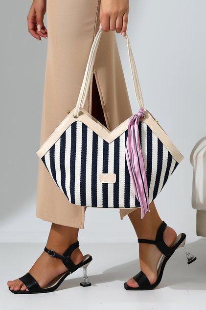 New Season Women's Shoulder Bag with Scarf and Corn Detail