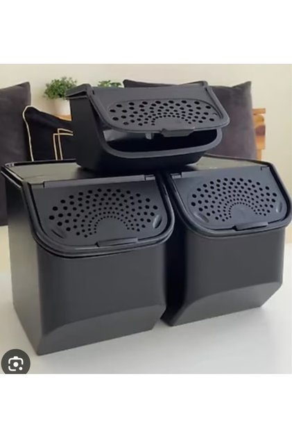 Tupperware Pantry Set. 2 Pieces of 5.5 Lt Potato Bowl and 1 Piece of 2.3 Lt Garlic Bowl.