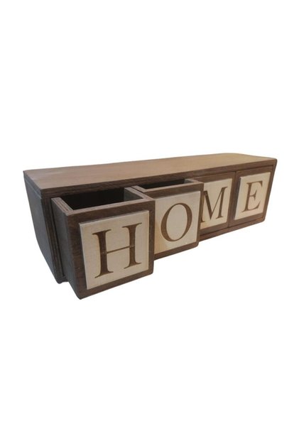 Home Written Wooden Drawer Decorative Organizer - 42X12X10 cm