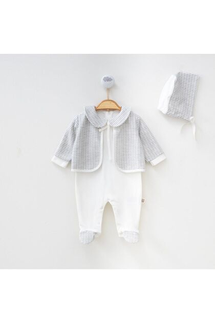 Newborn Baby Girl Cardigan and Booties Jumpsuit with Snaps at the Bottom Bonnet Newborn Baby 0-6 Months