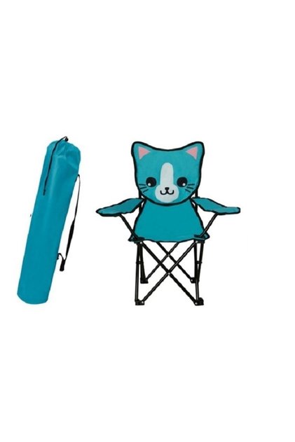 Çocuk Katlanır Kamp Plaj Sandalyesi Kedi Turuncu 01-05 Yaş