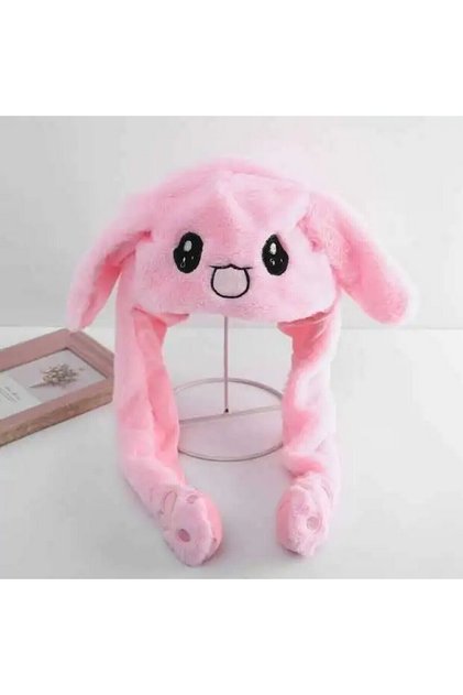 Yeni Sezon Çocuk ve Yetişkin için Sevimli Hareketli Tavşan Kulaklık 3 Mod Led Işıklı Peluş Bere