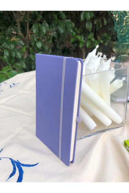 13x21 cm Termo Deri Kapaklı Lastikli Çizgili 112 Yaprak Defter