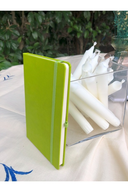 13x21 cm Termo Deri Kapaklı Lastikli Çizgili 112 Yaprak Defter