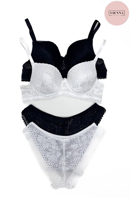 Women's Non-Padded Lace Underwire Bra Set of 2 - Dowry Package - Gift - Boxed