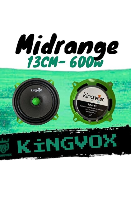 Genel Markalar Kv-13 13cm Oto Midrange Hoparlör Çifti 600wat 80w