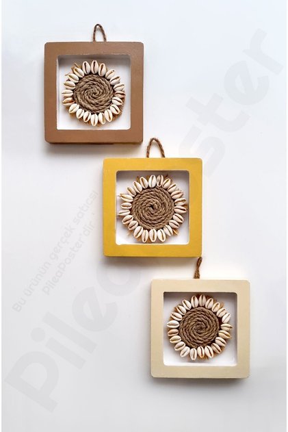 Duvar Çerçevesi 3lü|Boho Dekor|Dekoratif 3 lü Set|üçlü çerçeve |Boho Çerçeve|Dekorasyon|Kahverengi