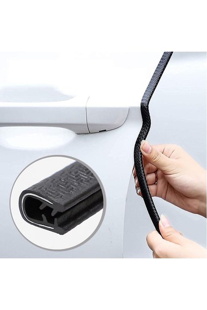 Oto Araç Kapı Koruma Fitili 5metre Parlak Siyah Renk Çarpma Çizilme Önleyici Fitil