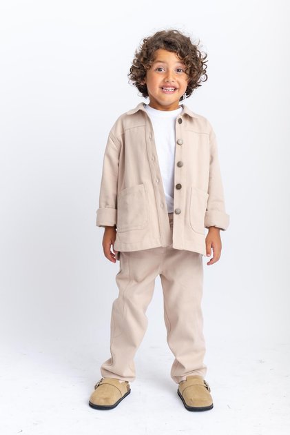 Unisex Gabardine Trousers Beige