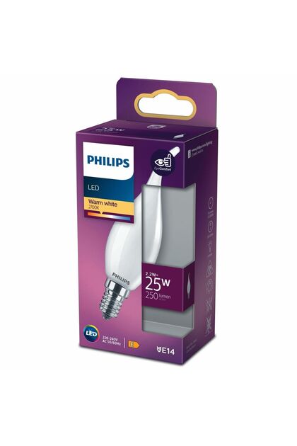 LED Classic Buzlu Mum Filament 2.2W 250 Lumen 2700K Sarı Işık BA35 E14 Duy (25W Eşleniği)