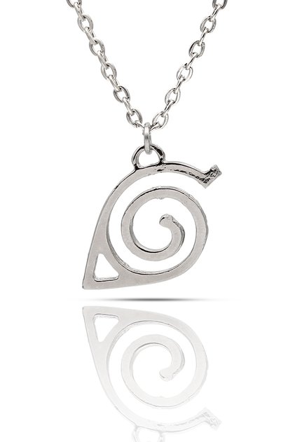 Naruto Konoha Symbol Anime Necklace - Silver Color Classic with Chain