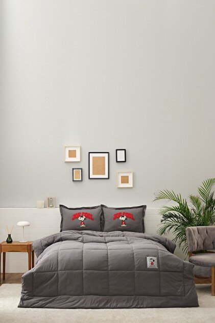 PEANUTS by Karaca Home Joe Gri Çift Kişilik Cotton Comfort