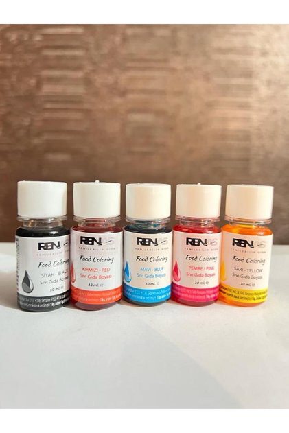 Sıvı Gıda Boyası 10 ml 5 Li Set