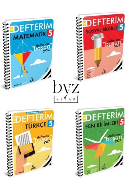 Yeni Müfredat 2025 5.Sınıf Türkçe+Sosyal Bilgler+Fen Bilimleri+Matematik Defterim Set