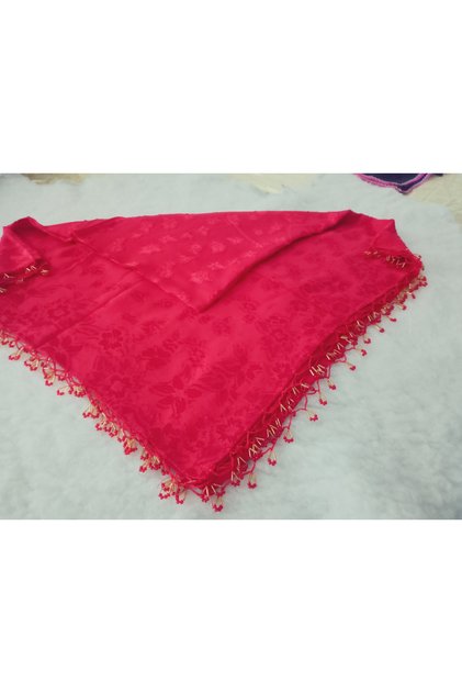 Handmade Crochet Patterned Jagarli Beaded Scarf, Writing, Cheesecloth Yemeni