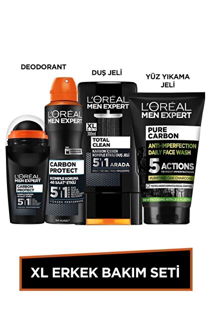 L'Oreal Paris Men Expert Xl Erkek Bakım Seti Total Clean Duş Jeli