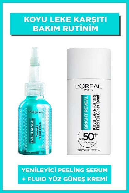 Bright Reveal Spf 50+ Anti-Dark Spot Facial Sunscreen & Renewing Peeling Serum Set