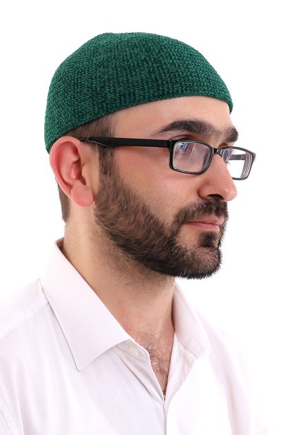 قلنسوة شتوية مخملية شتوية بنمط عادي - أخضر