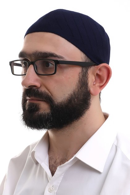 Navy Blue Winter Cross Patterned Woven Skullcap