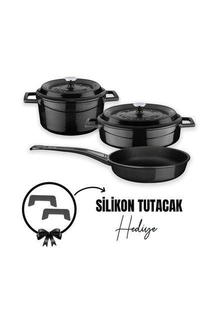 Döküm 3x Trendy Serisi 6 Parça Tencere & Tava Seti