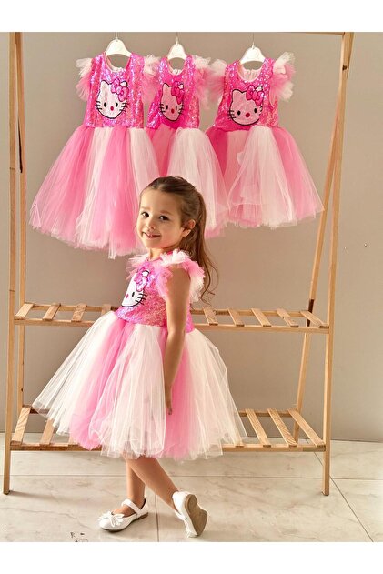 hello kitty dress for 7th birthday Lola + The Boys Sequin Hello Kitty Party Dress, 6 main image 1