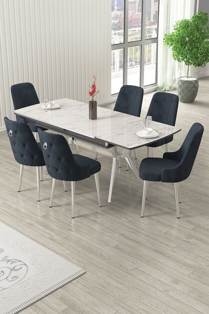Canisa Nis Serisi 89x150 Açılabilir Lak Panel Beyaz Mermer Desen