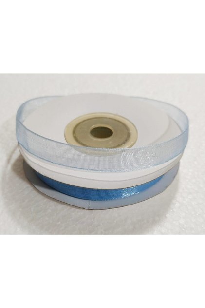 Blue Organza Tulle Ribbon 1 cm