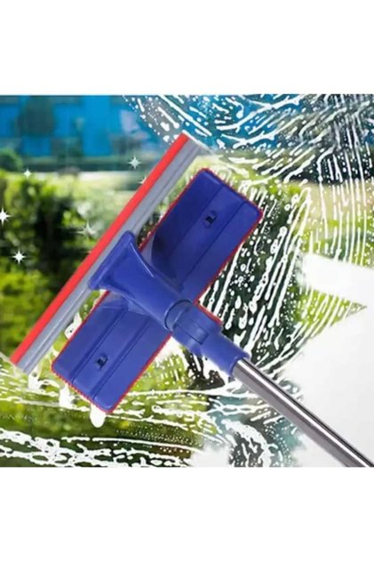 أداة تنظيف الزجاج التلسكوبية ذات الرأس المتحرك والسحب