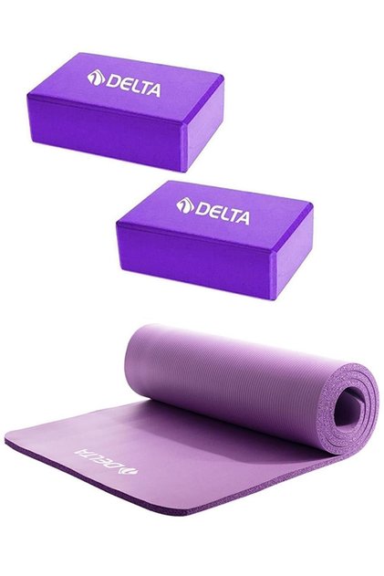 Comfort Floor with Carrying Strap 10 Mm Pilates Cushion Yoga Mat 2 Pieces Yoga Block Double Yoga Block