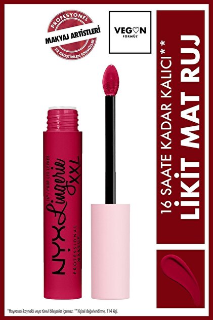 Nyxページ NYX Professional Makeup Likit Mat Ruj - Lip Lingerie Xxl Matte