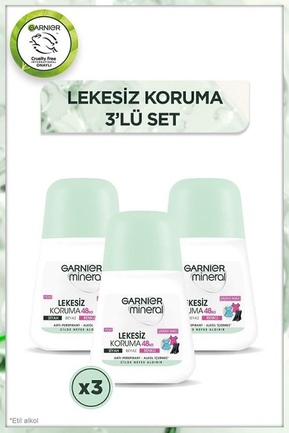 Mineral Lekesiz Koruma Roll-On Deodorant 3'lü Set