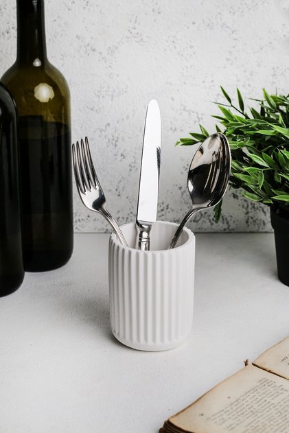 White Spoon Holder Concrete Multi-Purpose