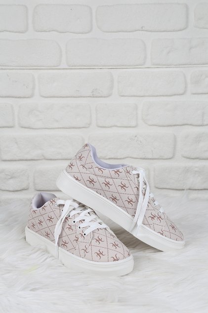 Pantofi sport cu model, culoare pudră