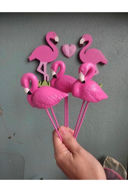 Flamingo saksı süsü 3 adet